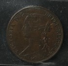 New Brunswick 1864 1 Cent - Victoria - Short 6 - Iccs Vf 20
