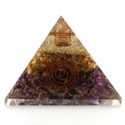 Amethyst   Citrine Orgone Pyramid 75mm Emf And 5g Energy Healing Protection