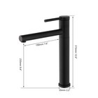 360  swivel Bathroom Sink Faucet Set Matte Black Single Hole Long Spout Mixer Tap