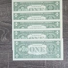 Us Federal Reserve 5 2021  1 One Dollar Bills Uncirculated Sequential Error Note