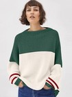 Womens Oversized Sweaters Loose Solid Casual Long Sleeve Medium Coblockgreen