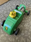 Vtg Original Saunders Hard Plastic Green Friction Powered Hotrod Toy Car  4