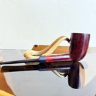    the Pipe Den    Rugby Saddle Stem - Made In London England - Estate Tobacco Pipe