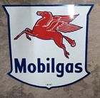 Mobil Gas Pure Porcelain Enamel Heavy Metal Sign  Double Side