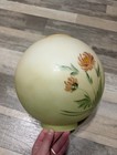 Antique Gwtw Hand Painted Globe Lamp Shade 12    Tall Glass Cottage Grandma Floral