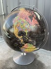 Vintage 1950s Replogle 12-inch Starlight Globe Black Background Metal Base Nl