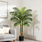 6ft Double Golden Cane Palm Artificial Tree Lush Realistic Home Garden Decor