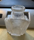 Antique Vintage Art Deco Small Glass Perfume Bottle Stepped Geometric Shape