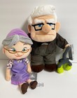 Disney Store Parks Pixar Up Carl   Ellie Fredricksen Stuffed Plush Doll Set New