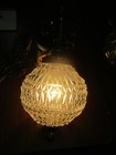 Vintage Hollywood Regency Hanging Light Swag Lamp Glass Crystal Drops