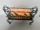 Vintage Partylite Leaf And Beads Metal Wire Brick Basket Candle Holder 11 5x5x5