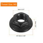 20 Pcs M5x0 8mm Serrated Flange Hex Lock Nuts 304 Stainless Steel Non-slip Black