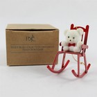 Lot Of 5 Vtg Avon Collection Christmas Teddy Bear Flocked Ornaments