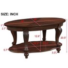 3 Pieces Table Set  Oval Coffee Table And 2 Round End Tables W 2 Tiers Storage