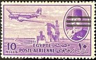 Egypt Stamps-1953-a-farouk-watermarks-10 M-nile Dam-obliterated Bars-scott   459
