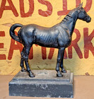 Antique Cast Iron Horse Doorstop Heavy 8 5 Lbs Rare Raised Fox Face Base