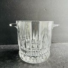 Vintage Double Handled Heavy Clear Crystal Ice Bucket Made In France