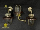 Vintage Brass   Copper Nautical Wall Light   Industrial Sconce Lamp Set Of 3