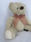 Fao Schwarz Plush Teddy Bear Stuffed Animal Peach Ribbon