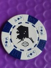 Harley Davidson Poker Chip Farthest North Outpost Fairbanks  Ak  Old Style White