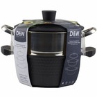 D w Deane   White 9 5  Steamer Casserole Set Pan Pot Lid 4 5 Qt Black