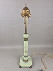 Antique Uranium Glass Art Deco Table Lamp 23 5      super Glow      Lions Feet Brass