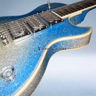 Ace Frehle Big Sparkle Blue Burst Electric Guitar Metal Pickups Lightning Inlay