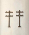 Mrtrain Miniature Utility Poles -set Of 2   7  Tall   O Scale Train Scenery