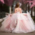 Flower Girl Dresses Pink Sleeveless Wedding Birthday Party Banquet Princess Gown