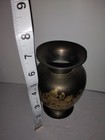 Vintage Brass Vase - Floral Design - Made In India - Approx  6 5 Inch Home Decor