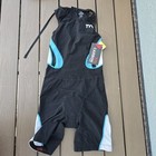 Tyr Women s Carbon Black blue Short John Tri Suit  xs  W  Pad   Bra  s  New