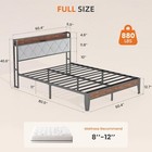 Full Queen Twin King Metal Bed Frame With Headboard Integrated Charging Station
