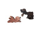 Set Of 2 Vintage Wooden Dog Nesting Puzzle Artisan Handcrafted Rustic Home Decor