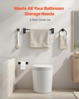 Vevor 4pcs Bathroom Hardware Accessories Set 24-inch Towel Bar Set Matte Black