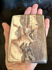 Vintage Signed Japanese 950 Sterling Silver Cigarette Case Mt  Fuji 96g