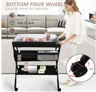 Portable Baby Changing Table W wheels  Adjustable Height  Folding - Black