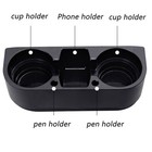Black 2 Cup Holder Drink Beverage Seat Seam Wedge Car Auto Truck Universal Mount