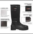 Hisea Men s Rain Boots Rubber Neoprene Waterproof Fishing Hunting Working Boots