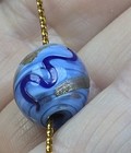 Rare Fancy Blue Trailing Aventurine Venetian Glass Trade Beads African 