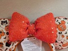 Disney Parks Halloween 2026 White W Orange Sequin Bow Minnie Ears Headband New