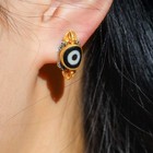 Tibetan Style Dzi Bead Look Ear Studs Silver Plated Women Vintage Earrings