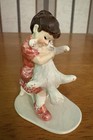 Hagen Renaker Specialty Girl With Cat Red Dress Version Vintage Rare