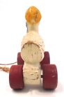 Antique Vintage Duck Pull Toy On Wheels All Wooden