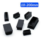 Rectangular Plastic End Caps Tube Inserts Blanking Ribbed Rectangle Plugs Black