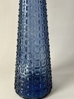 Empoli Glass Genie Bottle Decanter Vintage Blue Aztec Empire  22-inch