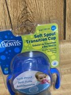 Dr Brown s Soft Spout Transition Cup 6 Oz With Handles 6m  Blue Brand New