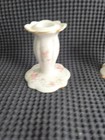 Beautiful Vintage Lefton China Hand Painted Roses Pat  Numbered Candle Holders 