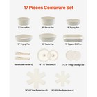 17 Pcs Pots And Pans Set Nonstick Kitchen Cookware Set With Detachable Handle