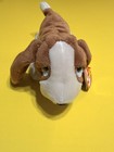 Ty Beanie Babies Brown And White Basset Hound Plush Dog  Tracker  With Tags 