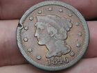1846 Braided Hair Large Cent  Tall Date  Fine Details